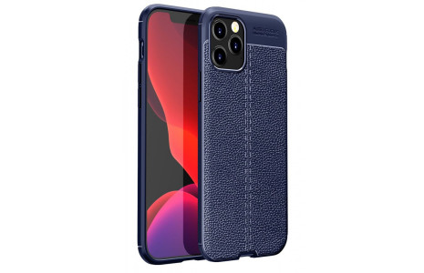 Newface iPhone 12 Pro Max Kılıf Focus Derili Silikon - Lacivert