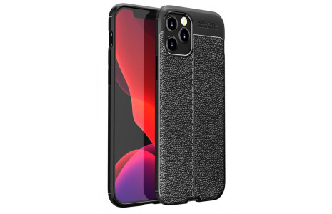 Newface iPhone 12 Pro Max Kılıf Focus Derili Silikon - Siyah
