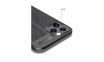 Newface iPhone 12 Pro Max Kılıf Focus Derili Silikon - Siyah