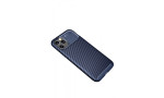Newface iPhone 12 Pro Max Kılıf Focus Karbon Silikon - Lacivert