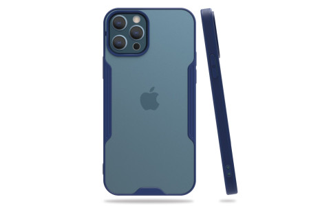 Newface iPhone 12 Pro Max Kılıf Platin Silikon - Lacivert
