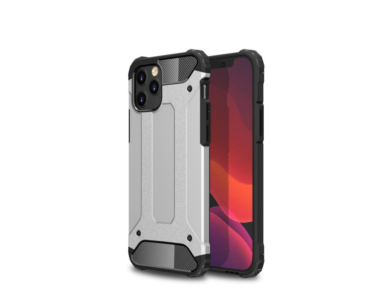 Newface iPhone 12 Pro Max Kılıf Tank Silikon Kapak - Gümüş