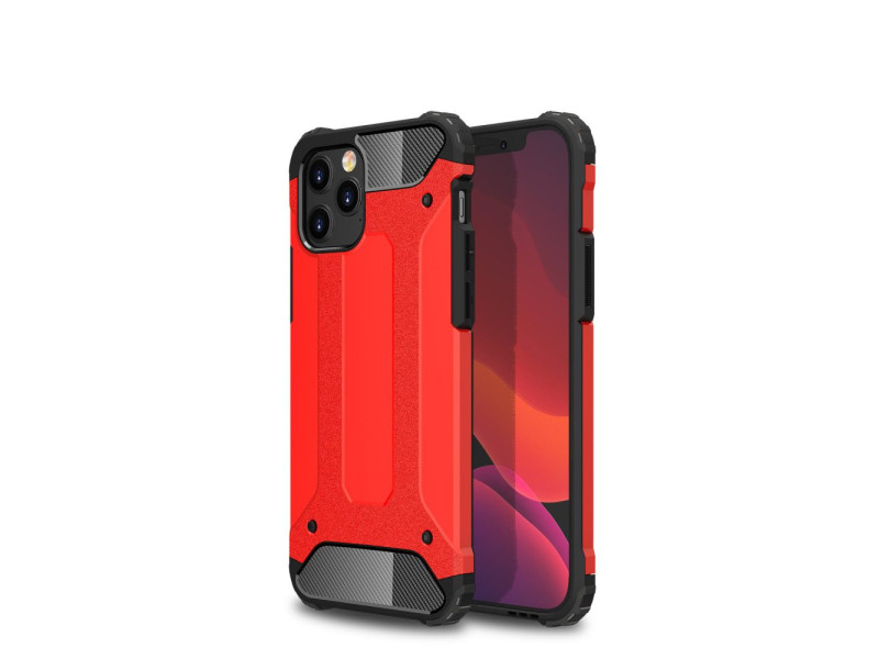 Newface iPhone 12 Pro Max Kılıf Tank Silikon Kapak - Kırmızı