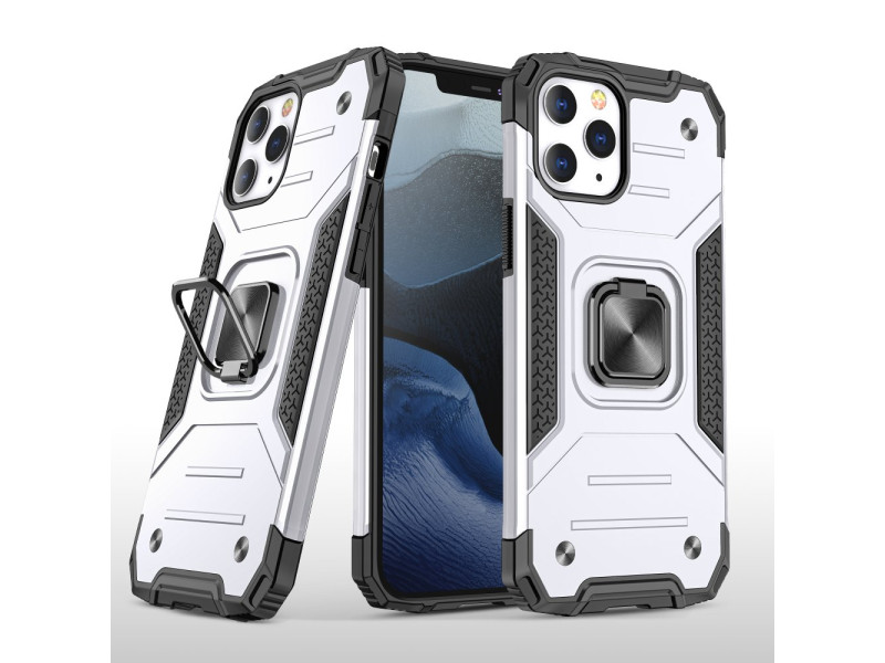 Newface iPhone 12 Pro Max Kılıf Zegna Yüzüklü Silikon Kapak - Gümüş