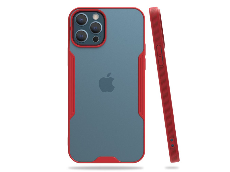 Newface iPhone 12 Pro Kılıf Platin Silikon - Kırmızı