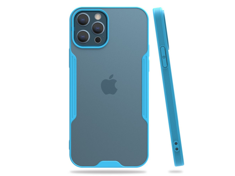 Newface iPhone 12 Pro Kılıf Platin Silikon - Mavi