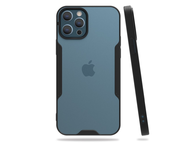 Newface iPhone 12 Pro Kılıf Platin Silikon - Siyah