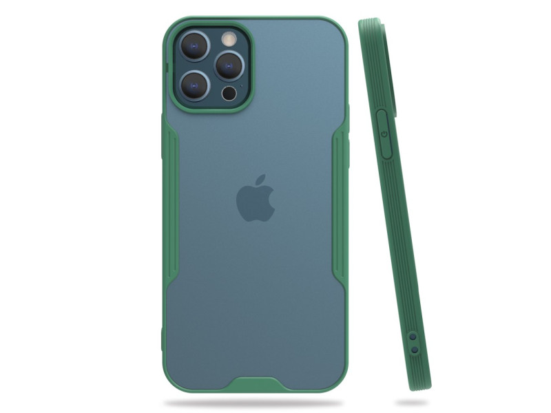Newface iPhone 12 Pro Kılıf Platin Silikon - Yeşil