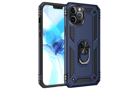 Newface iPhone 12 Pro Kılıf Sofya Yüzüklü Silikon Kapak - Lacivert