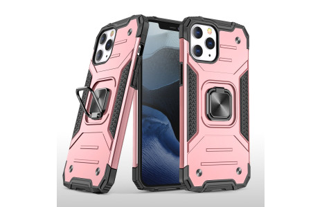 Newface iPhone 12 Pro Kılıf Zegna Yüzüklü Silikon Kapak - Rose