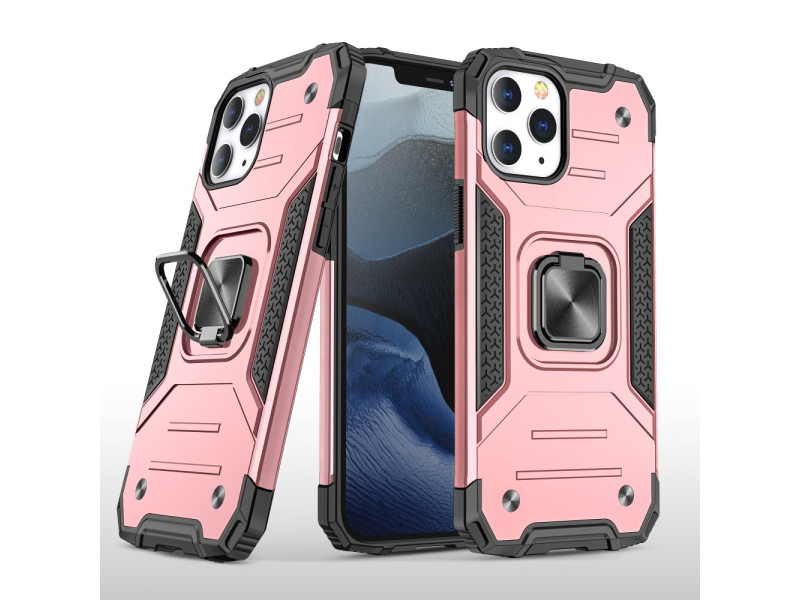 Newface iPhone 12 Pro Kılıf Zegna Yüzüklü Silikon Kapak - Rose