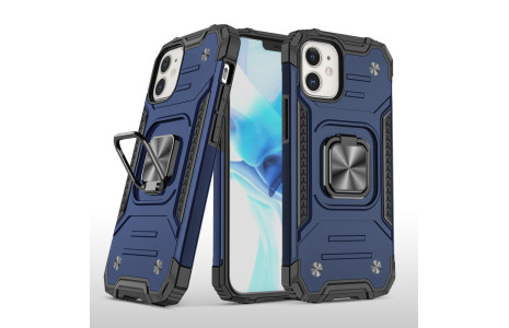 Newface iPhone 12 Kılıf Zegna Yüzüklü Silikon Kapak - Mavi