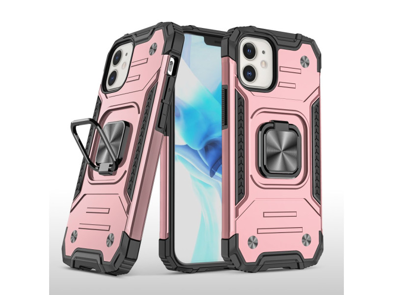 Newface iPhone 12 Kılıf Zegna Yüzüklü Silikon Kapak - Rose