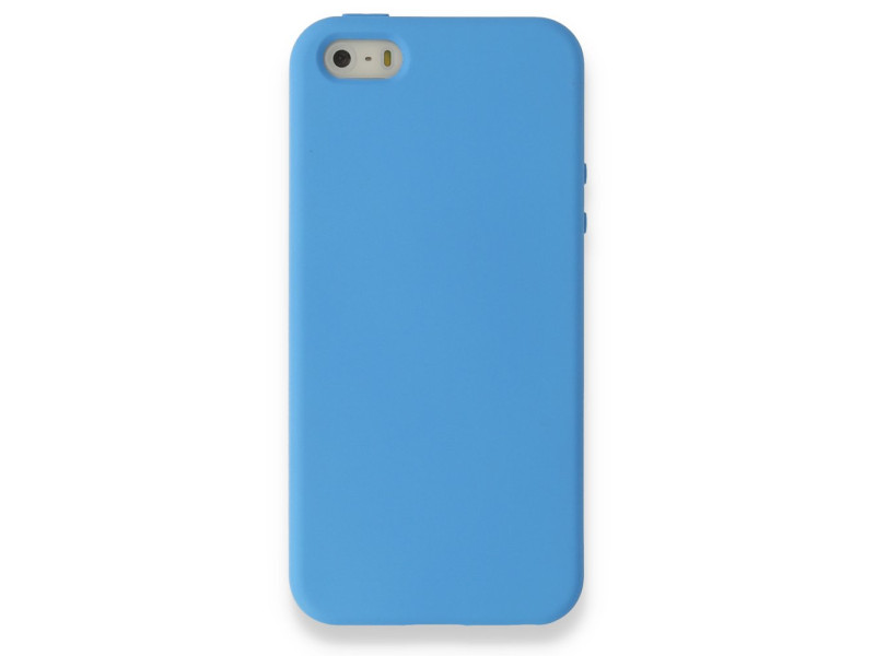 Newface iPhone 5 Kılıf Nano içi Kadife Silikon - Mavi