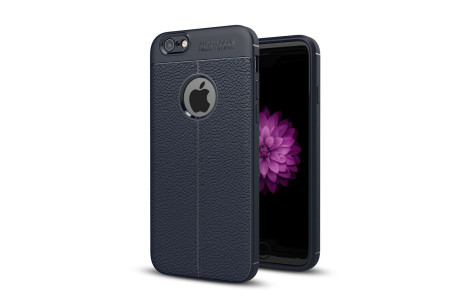 Newface iPhone 6 Kılıf Focus Derili Silikon - Lacivert