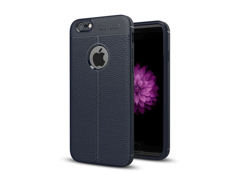 Newface iPhone 6 Kılıf Focus Derili Silikon - Lacivert