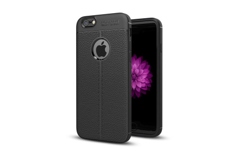 Newface iPhone 6 Kılıf Focus Derili Silikon - Siyah
