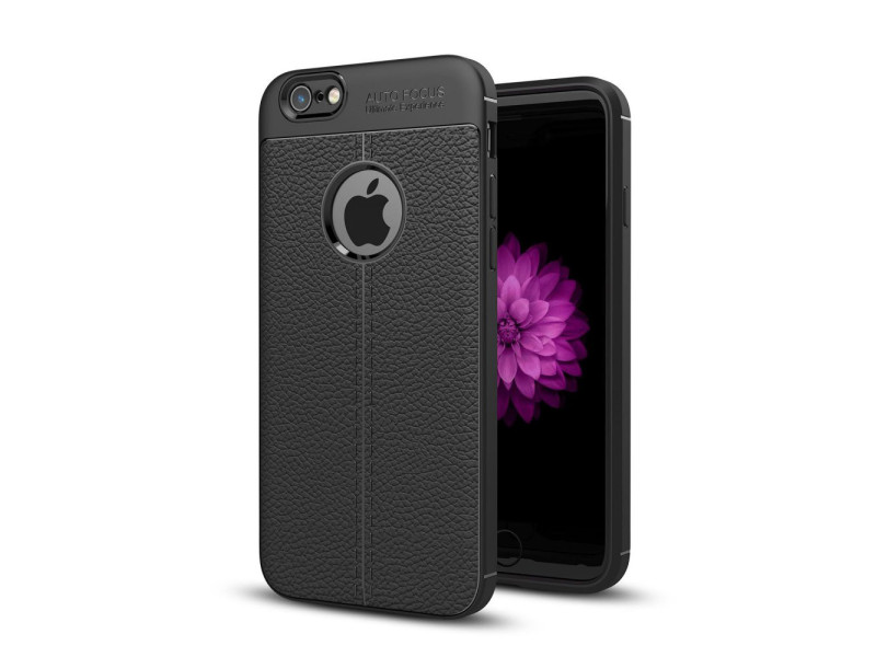 Newface iPhone 6 Kılıf Focus Derili Silikon - Siyah