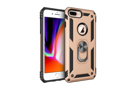 Newface iPhone 6 Plus Kılıf Sofya Yüzüklü Silikon Kapak - Gold