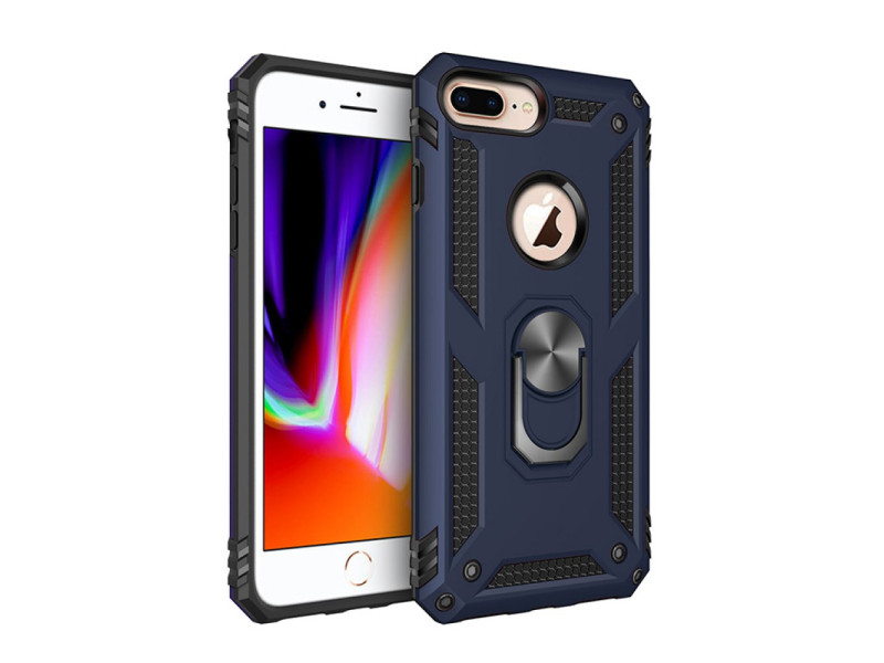 Newface iPhone 6 Plus Kılıf Sofya Yüzüklü Silikon Kapak - Lacivert