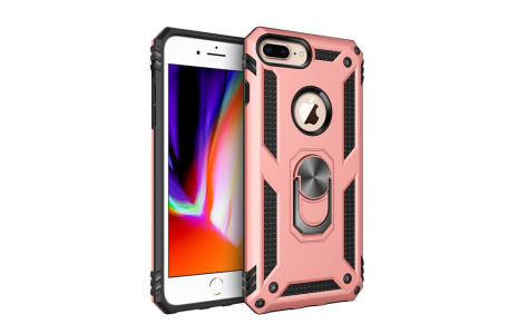 Newface iPhone 6 Plus Kılıf Sofya Yüzüklü Silikon Kapak - Rose