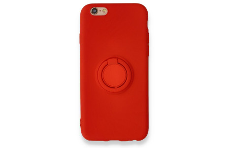 Newface iPhone 6 Kılıf Viktor Yüzüklü Silikon - Kırmızı
