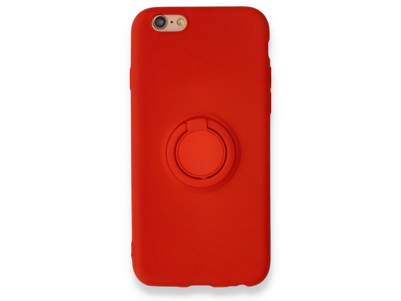 Newface iPhone 6 Kılıf Viktor Yüzüklü Silikon - Kırmızı