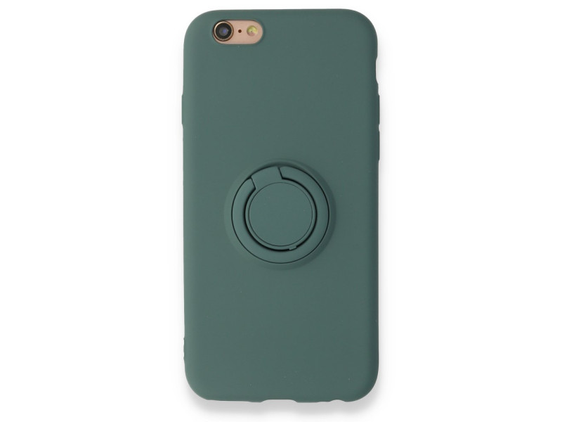 Newface iPhone 6 Kılıf Viktor Yüzüklü Silikon - Koyu Yeşil