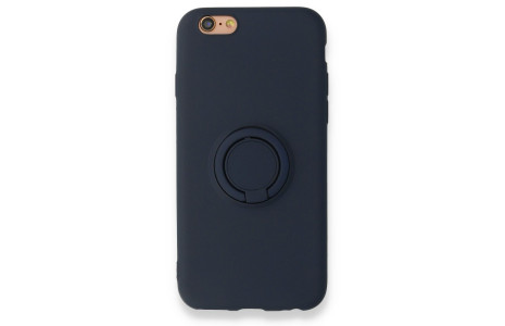 Newface iPhone 6 Kılıf Viktor Yüzüklü Silikon - Lacivert