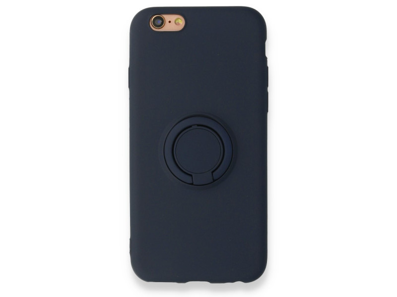Newface iPhone 6 Kılıf Viktor Yüzüklü Silikon - Lacivert