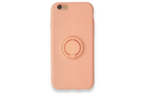 Newface iPhone 6 Kılıf Viktor Yüzüklü Silikon - Pudra