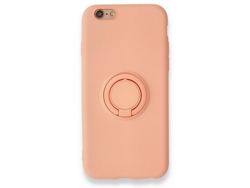 Newface iPhone 6 Kılıf Viktor Yüzüklü Silikon - Pudra