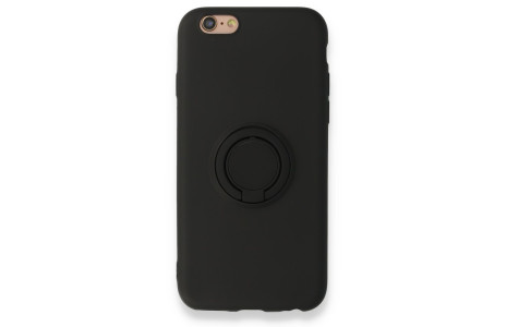 Newface iPhone 6 Kılıf Viktor Yüzüklü Silikon - Siyah