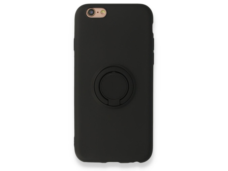 Newface iPhone 6 Kılıf Viktor Yüzüklü Silikon - Siyah