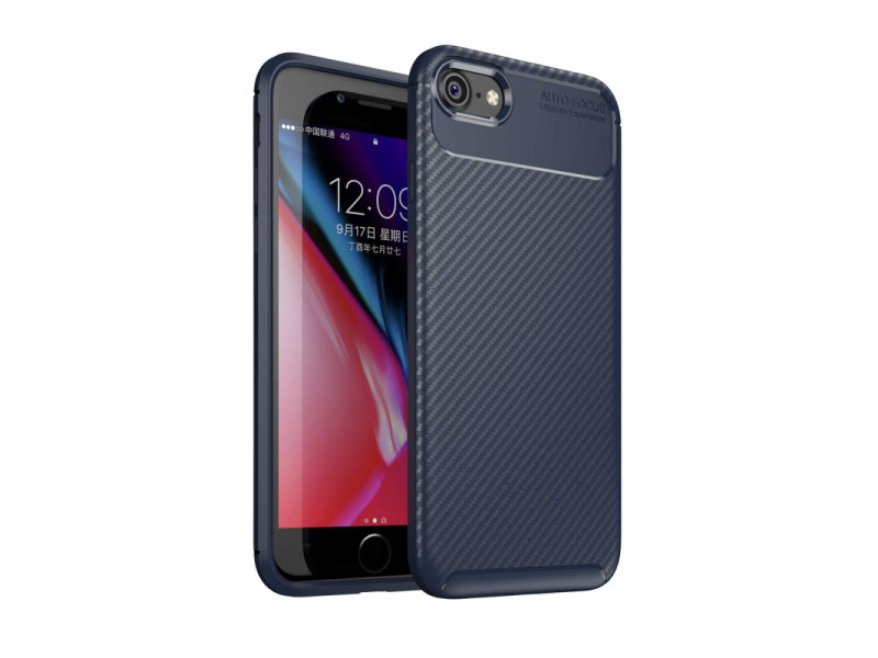 Newface iPhone 7 Kılıf Focus Karbon Silikon - Lacivert