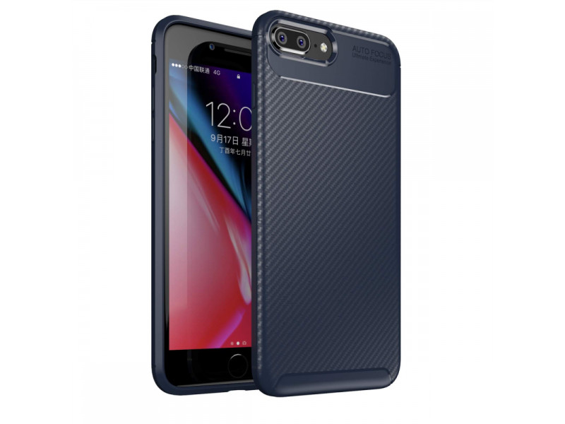 Newface iPhone 7 Plus Kılıf Focus Karbon Silikon - Lacivert