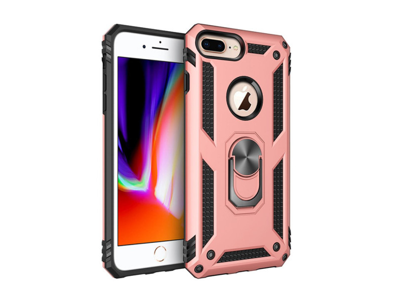 Newface iPhone 7 Plus Kılıf Sofya Yüzüklü Silikon Kapak - Rose