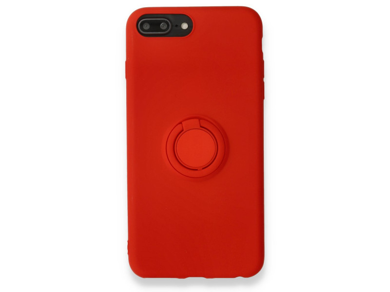 Newface iPhone 7 Plus Kılıf Viktor Yüzüklü Silikon - Kırmızı
