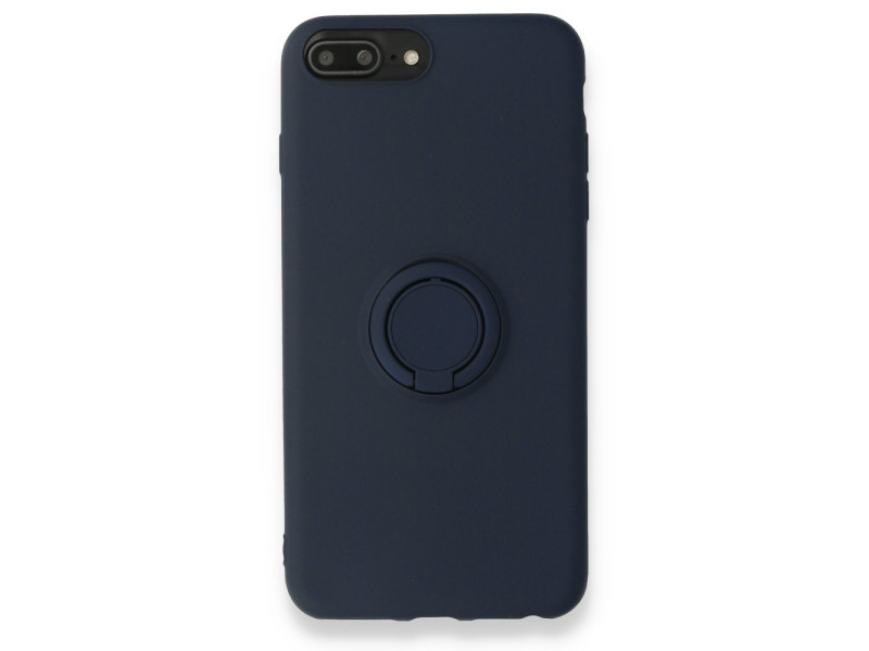 Newface iPhone 7 Plus Kılıf Viktor Yüzüklü Silikon - Lacivert