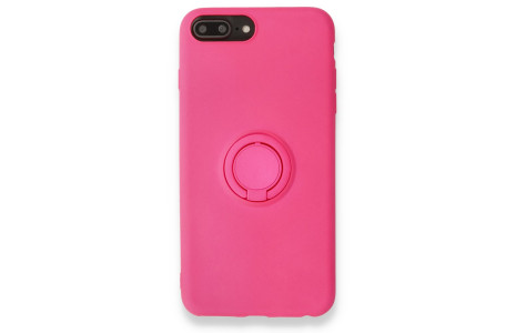 Newface iPhone 7 Plus Kılıf Viktor Yüzüklü Silikon - Pembe