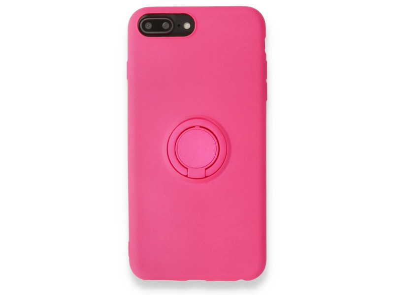 Newface iPhone 7 Plus Kılıf Viktor Yüzüklü Silikon - Pembe