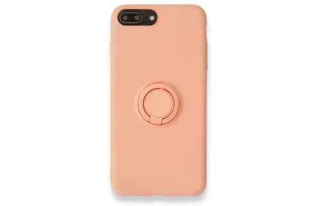 Newface iPhone 7 Plus Kılıf Viktor Yüzüklü Silikon - Pudra