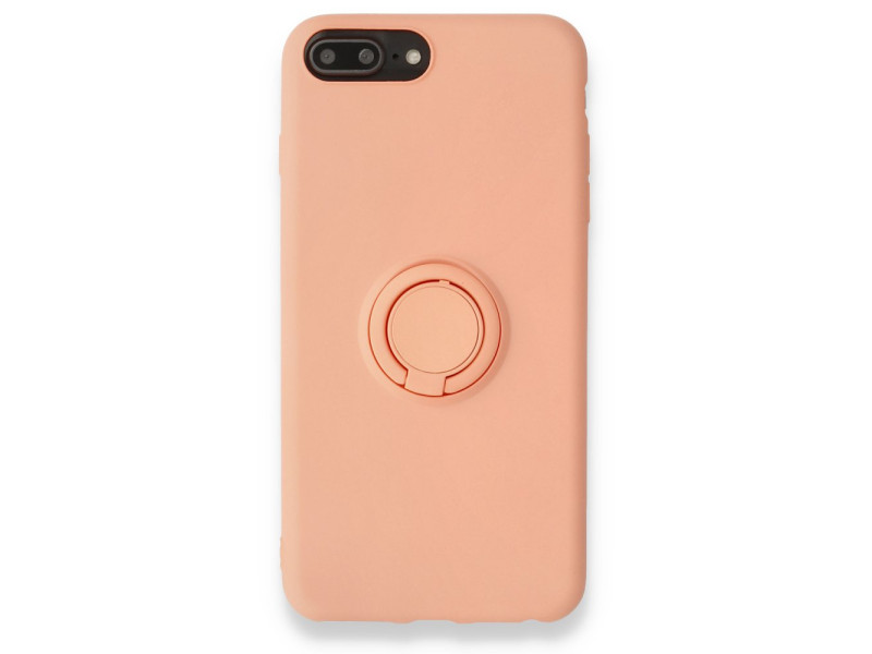 Newface iPhone 7 Plus Kılıf Viktor Yüzüklü Silikon - Pudra