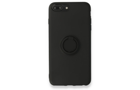 Newface iPhone 7 Plus Kılıf Viktor Yüzüklü Silikon - Siyah