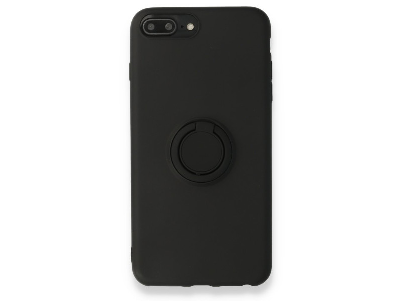 Newface iPhone 7 Plus Kılıf Viktor Yüzüklü Silikon - Siyah
