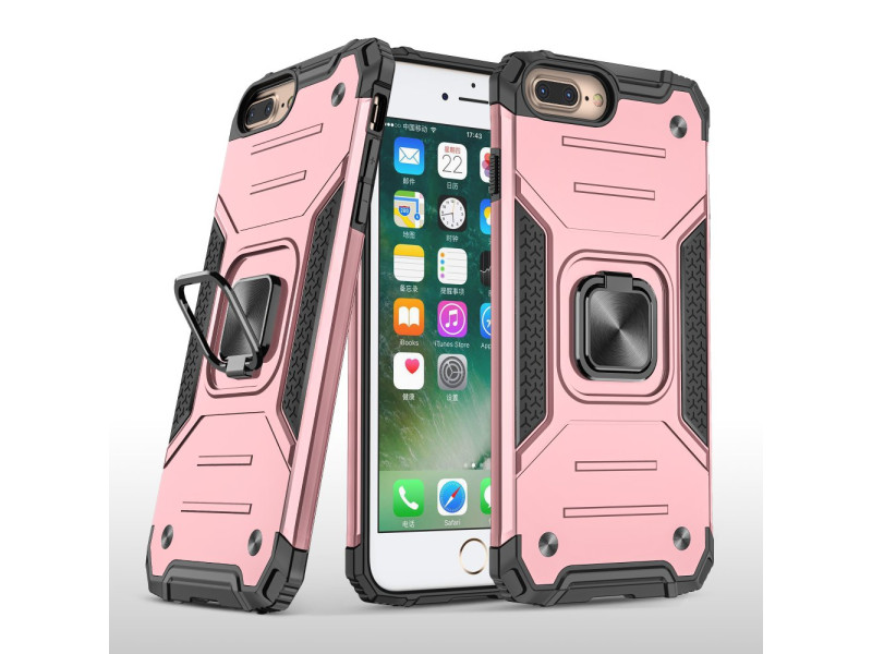 Newface iPhone 7 Plus Kılıf Zegna Yüzüklü Silikon Kapak - Rose