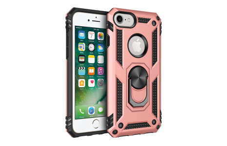 Newface iPhone 7 Kılıf Sofya Yüzüklü Silikon Kapak - Rose