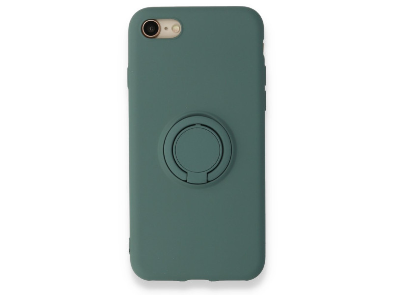 Newface iPhone 7 Kılıf Viktor Yüzüklü Silikon - Koyu Yeşil