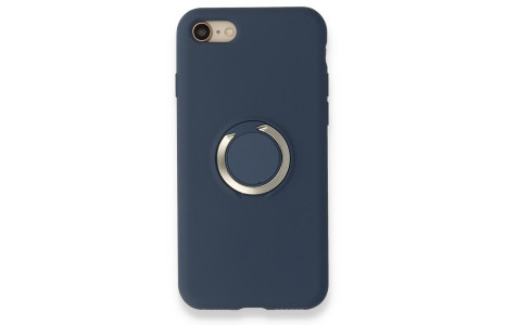 Newface iPhone 7 Kılıf Viktor Yüzüklü Silikon - Lacivert