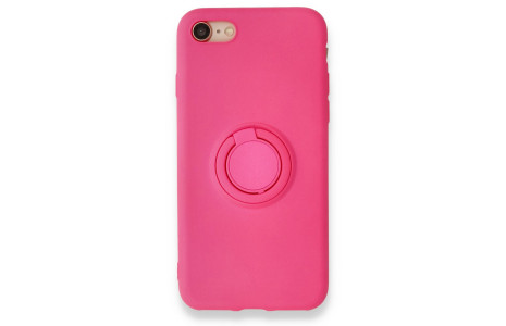 Newface iPhone 7 Kılıf Viktor Yüzüklü Silikon - Pembe